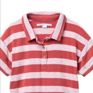 O'Neill girl's pink striped‎ polo shirt NEW S
